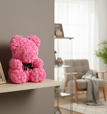 Osito Flores Eternas + Joya Colgante de Corazón (Incluye Nota de Amor)